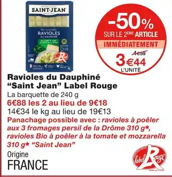 Monoprix Saint jean ravioles du dauphiné saint jean offre