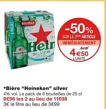 Monoprix Heineken bière silver offre