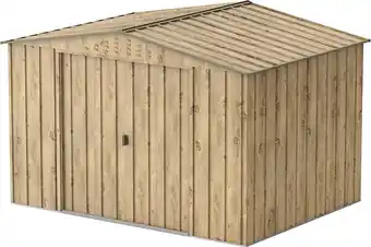 Bricomarché Abri de jardin métal woodgrain - 7,75m² - kit ancrage - imitation bois offre