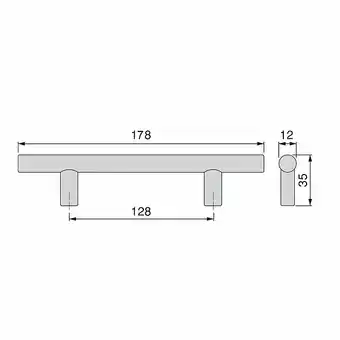 Bricomarché Emuca poignée pour meuble orlando, l 178 mm, entraxe 128 mm, nickel satiné, acier offre