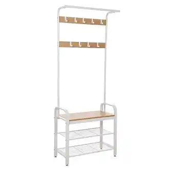 Tautus - porte-manteaux style moderne couloir - 72x33.7x183 cm - porte-manteaux avec assise - marron