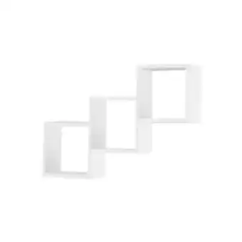Bricomarché Saffi - étagère murale style moderne salon/chambre à coucher - 78x55x20 - 3 compartiments - blanc offre