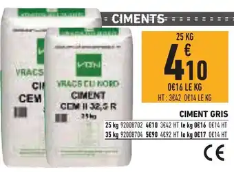 Brico Cash Ciment Gris offre