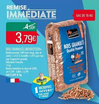Match Bois granules Woodstock offre