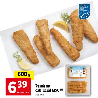 Lidl Panés au cabillaud MSC (²) offre