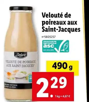 Lidl Velouté de poireaux aux Saint-Jacques offre