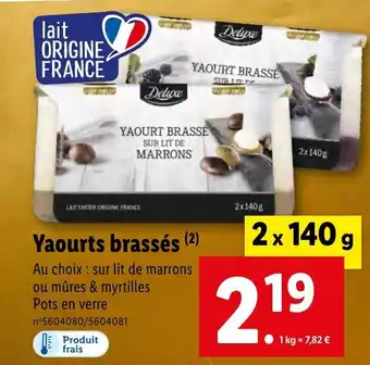 Lidl Yaourts brassés (²) offre