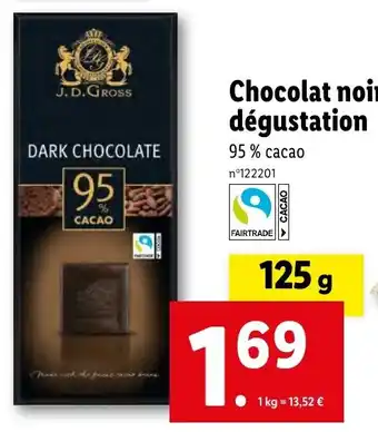 Lidl Chocolat noir dégustation offre