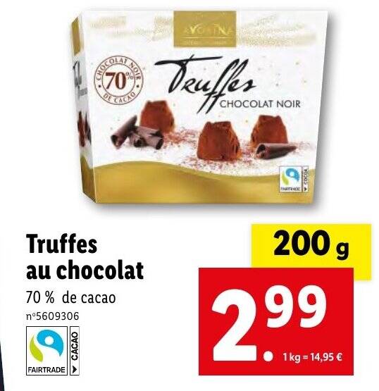 Promo Truffes au chocolat chez Lidl