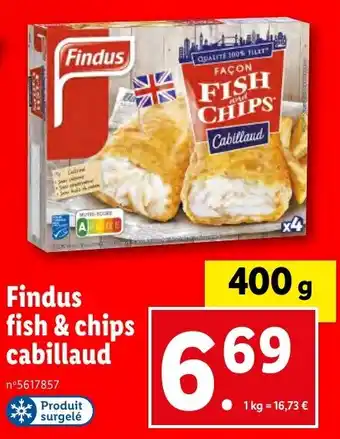 Lidl Findus fish & chips cabillaud offre