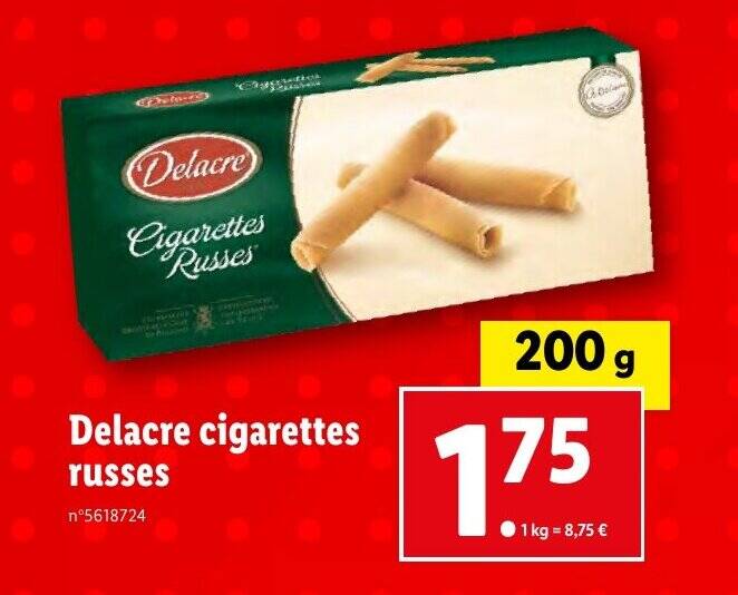 Promo Delacre cigarettes russes chez Lidl