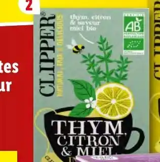 Lidl Clipper thym citron miel offre