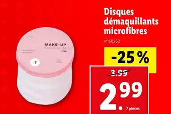 Lidl Disques démaquillants microfibres offre