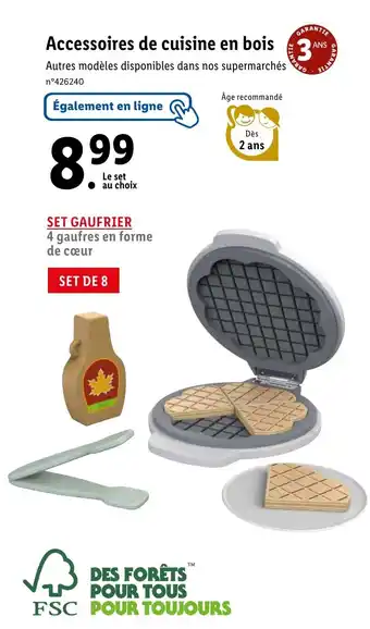 Lidl Accessoires de cuisine en bois offre