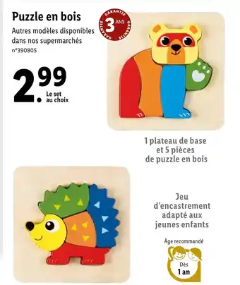 Lidl Puzzle en bois offre