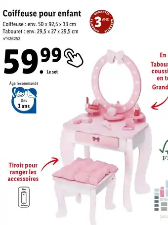 Lidl Coiffeuse pour enfant offre