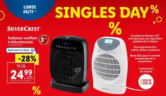 Lidl Radiateur soufflant à télécommande offre