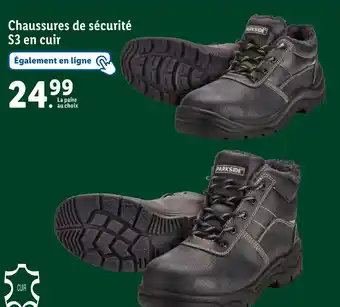 Lidl Chaussures de sécurité S3 en cuir offre