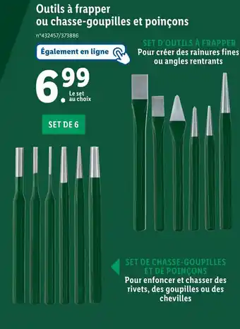 Lidl Outils à frapper ou chasse-goupilles et poinçons offre
