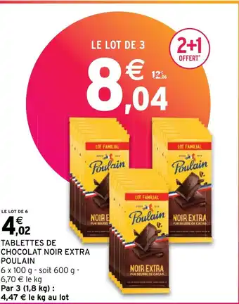 TABLETTES DE CHOCOLAT NOIR EXTRA POULAIN