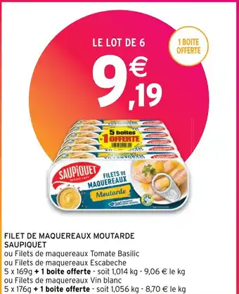 Intermarché FILET DE MAQUEREAUX MOUTARDE SAUPIQUET offre