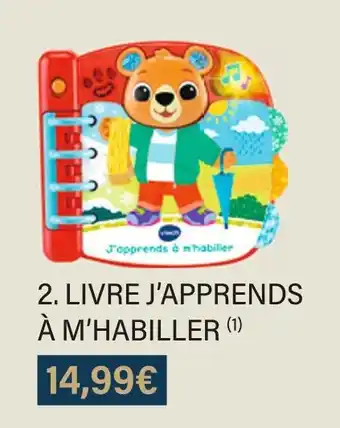 Monoprix Vtech livre j'apprends à m'habiller offre