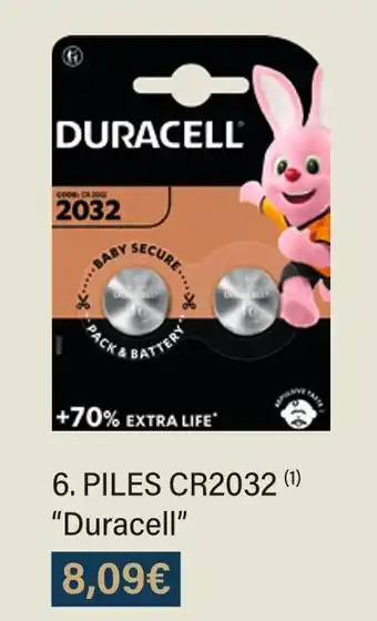 Monoprix Duracell piles cr2032 offre