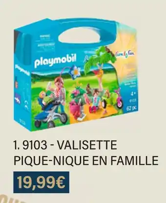 Monoprix Playmobil 9103 - valisette pique-nique en famille offre