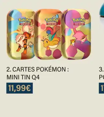 Monoprix Pokémon cartes pokémon : mini tin q4 offre