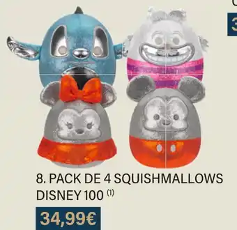 Monoprix Disney pack de 4 squishmallows 100 offre