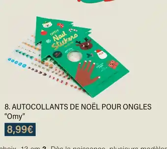 Monoprix Omy autocollants de noël pour ongles offre