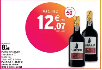 Intermarché PORTO FINE RUBY SANDEMAN I 19.5% vol. offre