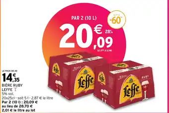 Intermarché BIÈRE RUBY LEFFE offre