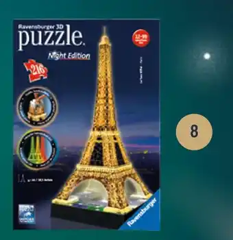 Monoprix Ravenburger puzzle 3d tour eiff el illuminée offre