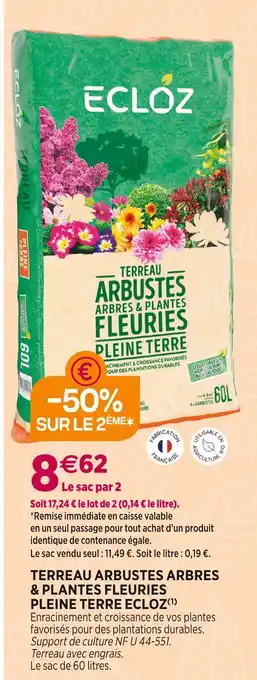 Delbard Ecloz terreau arbustes arbres & plantes fleuries pleine terre offre