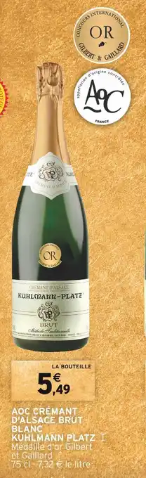 Intermarché Kuhlmann platz aoc crémant d'alsace brut blanc offre