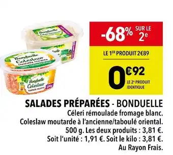 Supeco Bonduelle salades préparées offre