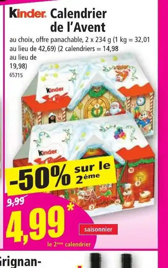 Norma Kinder Calendrier de l'Avent offre