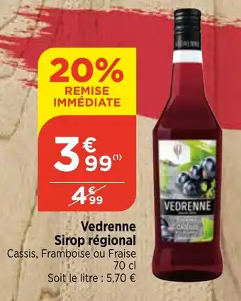 Maximarché Vedrenne Sirop régional offre