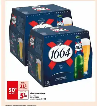 Auchan BIÈRE BLONDE 1664 offre