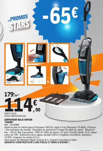 E.Leclerc ASPIRATEUR BALAI VAPEUR offre