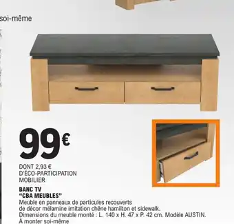 E.Leclerc BANC TV "CBA MEUBLES" offre