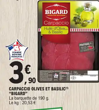 E.Leclerc CARPACCIO OLIVES ET BASILIC(¹) offre