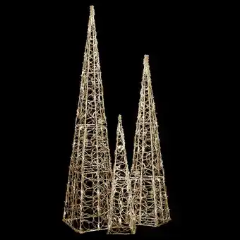 Bricorama Vidaxl jeu de cônes lumineux à led acrylique blanc chaud 60/90/120 cm offre