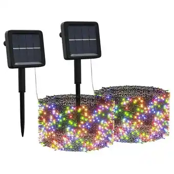 Bricorama Vidaxl lampes solaires 2 pcs 2x200 led multicolore intérieur extérieur offre
