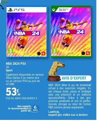 E.Leclerc NBA 2K24 PS5 offre