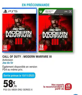 CALL OF DUTY MODERN WARFARE