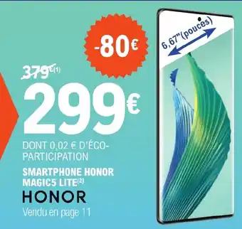 E.Leclerc SMARTPHONE HONOR MAGIC5 LITE offre