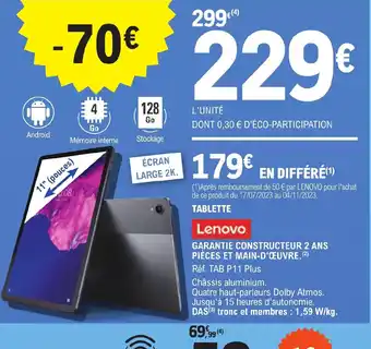 E.Leclerc TABLETTE Lenovo offre