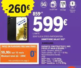 E.Leclerc Smartphone galaxy S22 offre